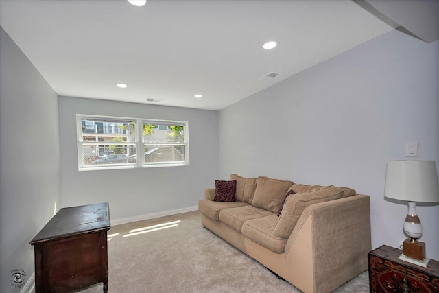 3530 S Union Ave, Chicago, IL 60609 - carpeted living room with visible vents, baseboards, and recessed lighting