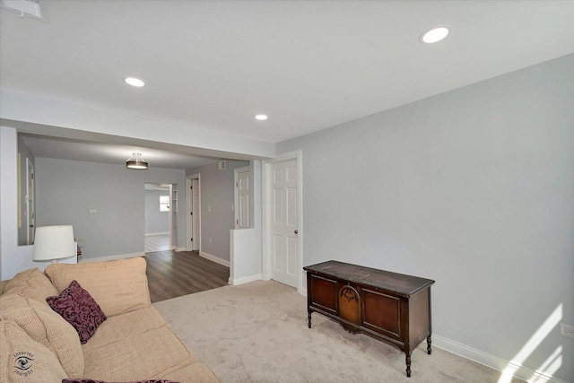 3530 S Union Ave, Chicago, IL 60609 - living area with baseboards, recessed lighting, visible vents, and carpet