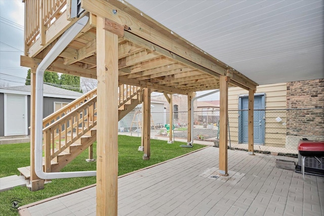 3530 S Union Ave, Chicago, IL 60609 - view of patio featuring stairs and fence