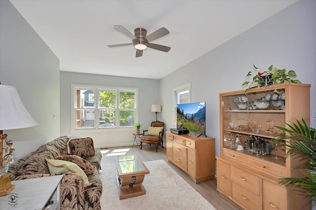 3530 S Union Ave, Chicago, IL 60609 - living area with light wood-type flooring and a ceiling fan