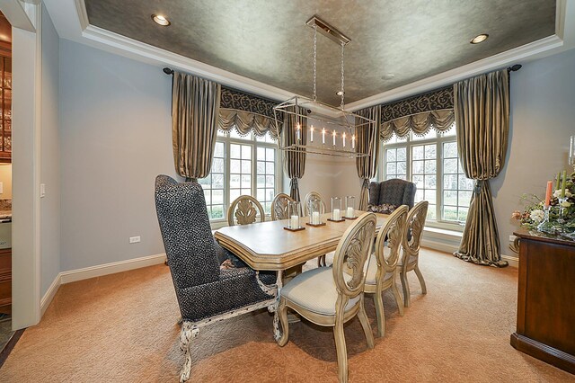 305 S Wright St, Naperville, IL 60540 - dining space featuring light colored carpet, plenty of natural light, and a raised ceiling