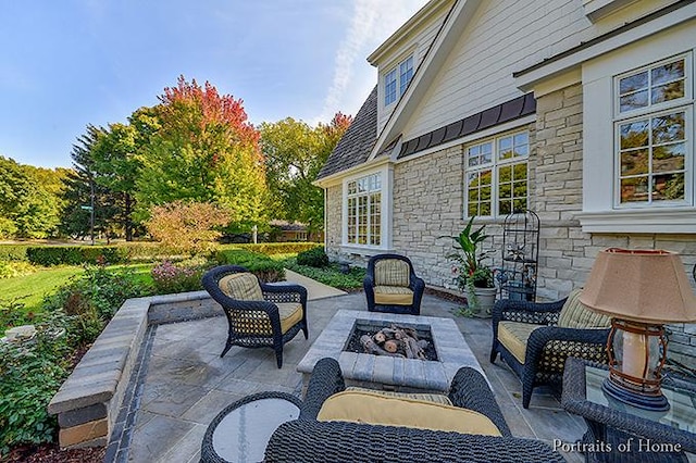 305 S Wright St, Naperville, IL 60540 - view of patio with a fire pit