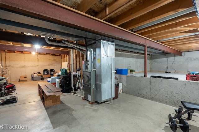 unfinished below grade area with heating unit