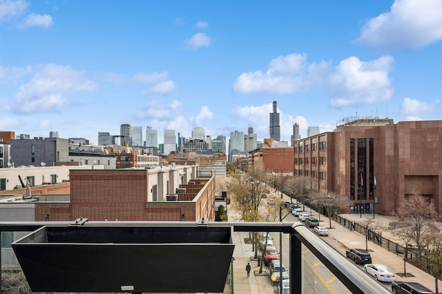 balcony with a view of city