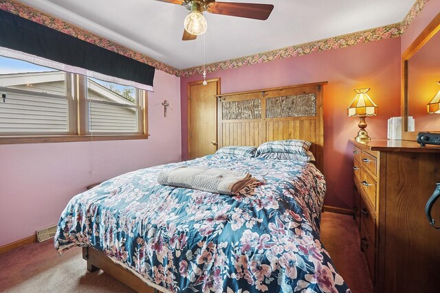 11501 S Normandy Ave, Worth, IL 60482 - bedroom featuring carpet flooring, baseboards, and ceiling fan