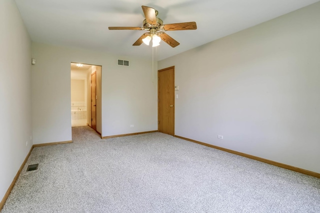 13860 Steeples Rd, Lemont, IL 60439 - spare room featuring light carpet, ceiling fan, and baseboards