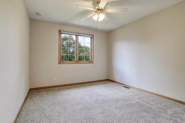 13860 Steeples Rd, Lemont, IL 60439 - carpeted spare room featuring ceiling fan, baseboards, and a smoke detector