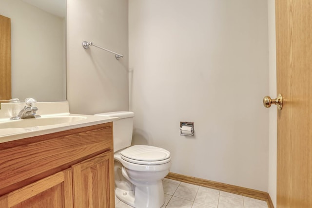 13860 Steeples Rd, Lemont, IL 60439 - bathroom featuring toilet, baseboards, vanity, and tile patterned flooring