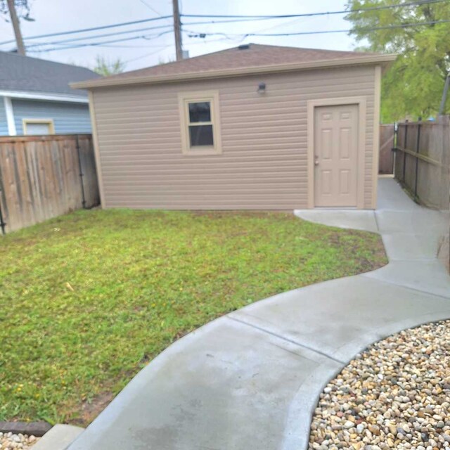 detached garage with fence