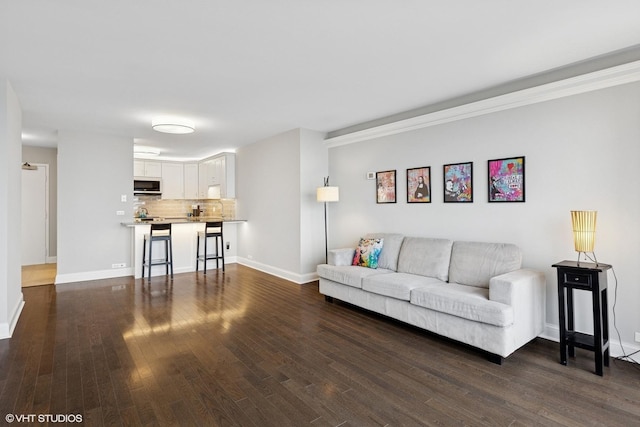 5415 N Sheridan Rd Unit 3004, Chicago, IL 60640 - living room with dark wood-style flooring and baseboards