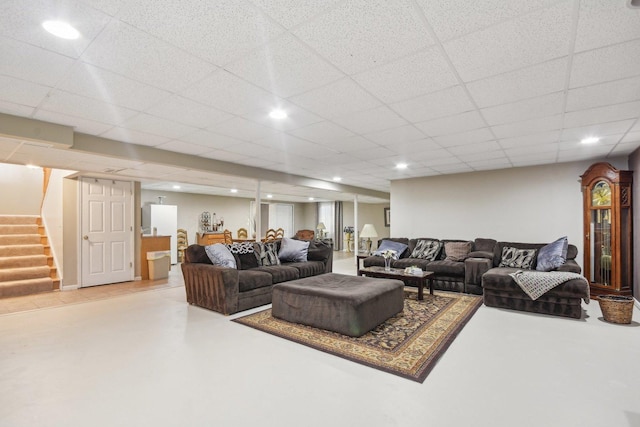 10409 Evendale Dr, Huntley, IL 60142 - living area with stairs and recessed lighting