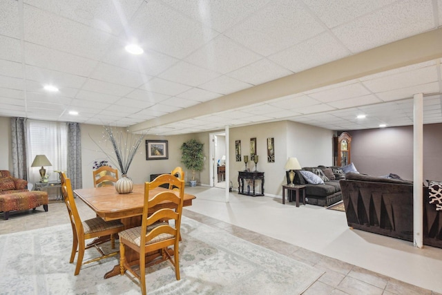 10409 Evendale Dr, Huntley, IL 60142 - tiled dining space with a drop ceiling and recessed lighting