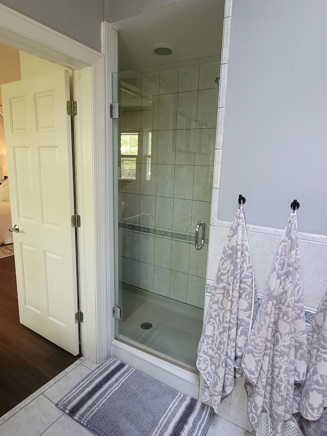 6N241 Roselle Rd, Roselle, IL 60172 - bathroom with tile patterned flooring and a shower stall