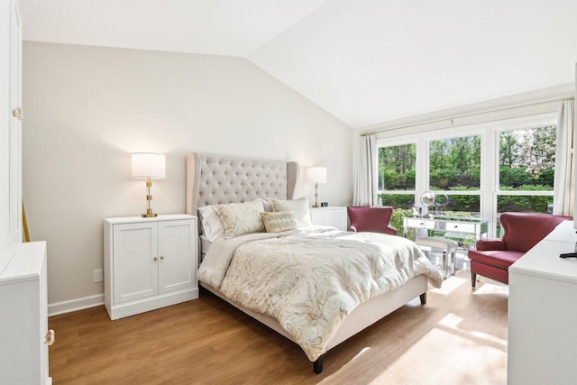 316 Spring Creek Cir, Schaumburg, IL 60173 - bedroom with lofted ceiling, light wood finished floors, and baseboards