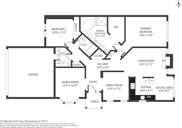 316 Spring Creek Cir, Schaumburg, IL 60173 - property floor plan
