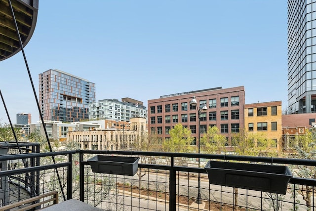 balcony with a view of city