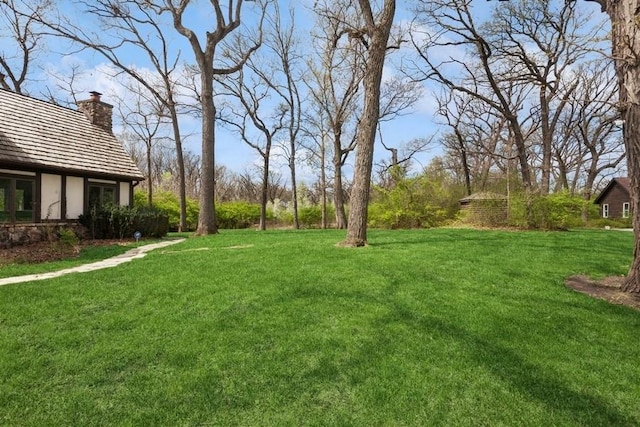 view of grassy yard