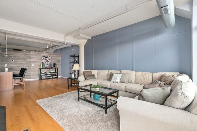 living room featuring wood finished floors
