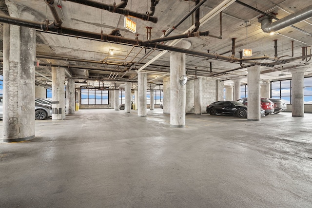 view of parking garage