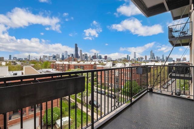 balcony with a view of skyline