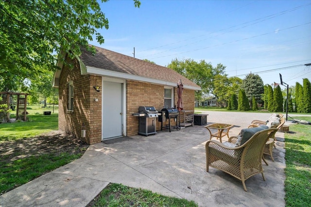 304 W Elm St, Fairbury, IL 61739 - view of patio featuring grilling area