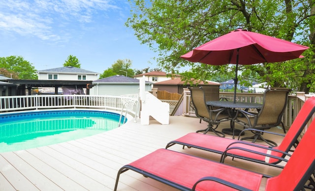 4690 W 130th Ct, Alsip, IL 60803 - view of swimming pool featuring a deck and outdoor dining area