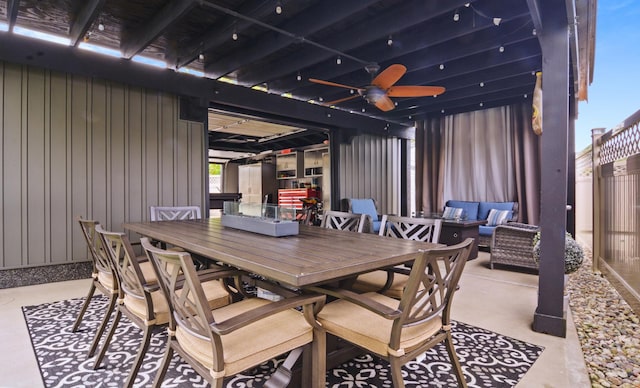 4690 W 130th Ct, Alsip, IL 60803 - view of patio with an outdoor living space, ceiling fan, and outdoor dining space