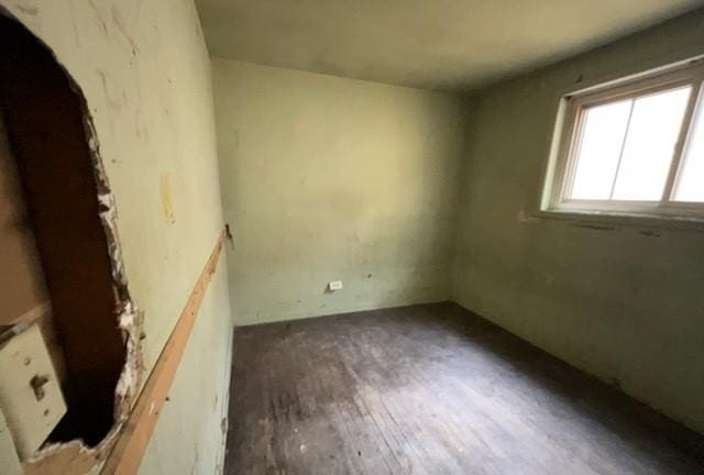 empty room featuring wood-type flooring
