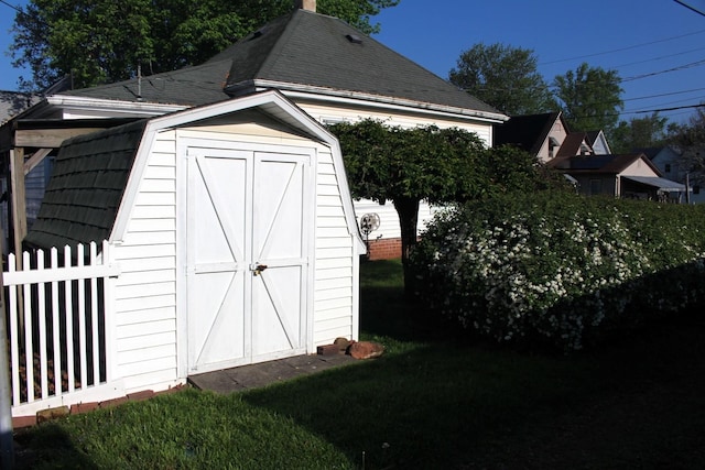 view of shed