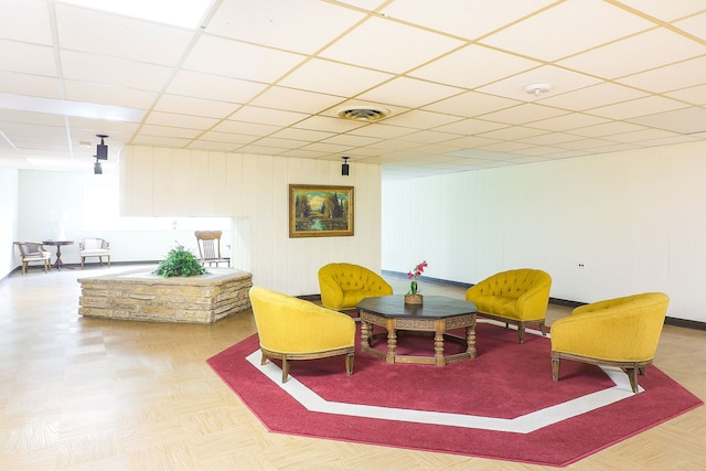 5300 Walnut Ave Unit 4D, Downers Grove, IL 60515 - living area with a drop ceiling and visible vents