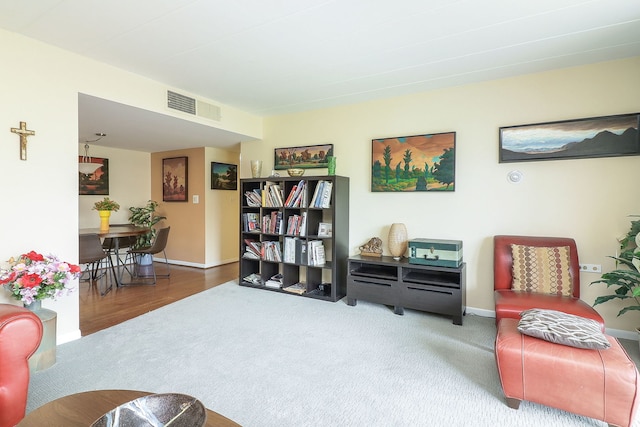 5300 Walnut Ave Unit 4D, Downers Grove, IL 60515 - sitting room with baseboards, carpet flooring, and visible vents