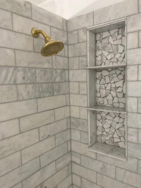 details with tiled shower