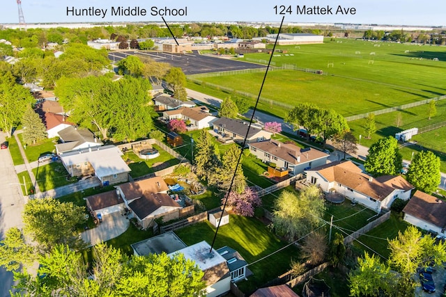 bird's eye view with a residential view
