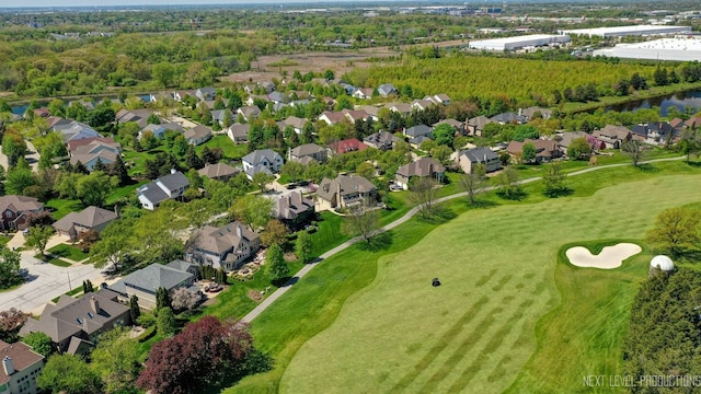 2401 Legacy Dr, Aurora, IL 60502 - aerial view of property's location featuring nearby suburban area, a local golf course, and a large body of water