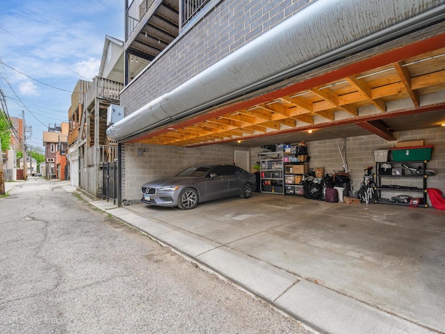 view of garage