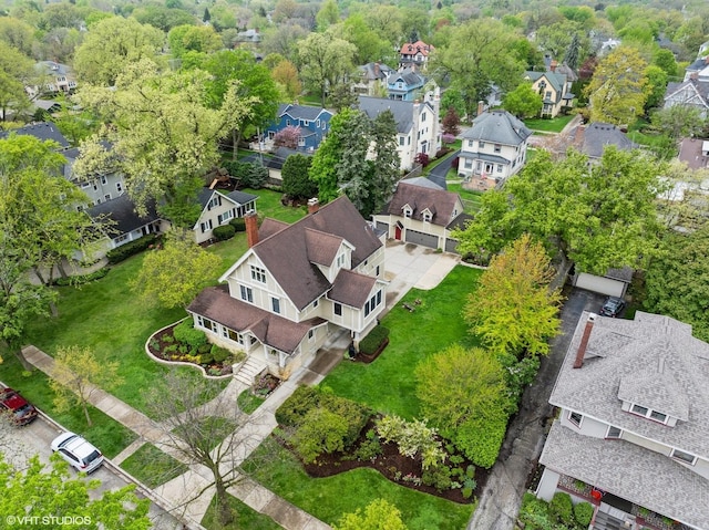 aerial view of residential area