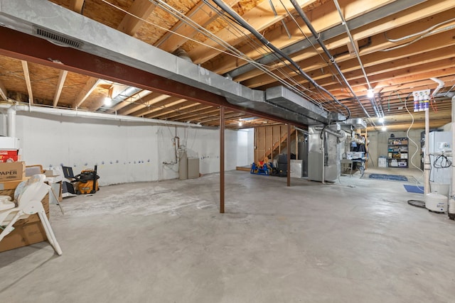 2013 Graystone Dr, Joliet, IL 60431 - unfinished below grade area with heating unit and stairway