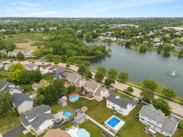 2013 Graystone Dr, Joliet, IL 60431 - aerial perspective of suburban area featuring a pool area and a nearby body of water
