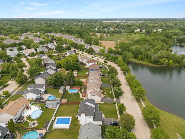 2013 Graystone Dr, Joliet, IL 60431 - aerial perspective of suburban area featuring a pool and a nearby body of water