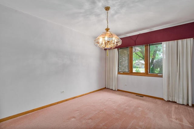 9228 Ridgeland Ave, Oak Lawn, IL 60453 - spare room featuring a chandelier and carpet
