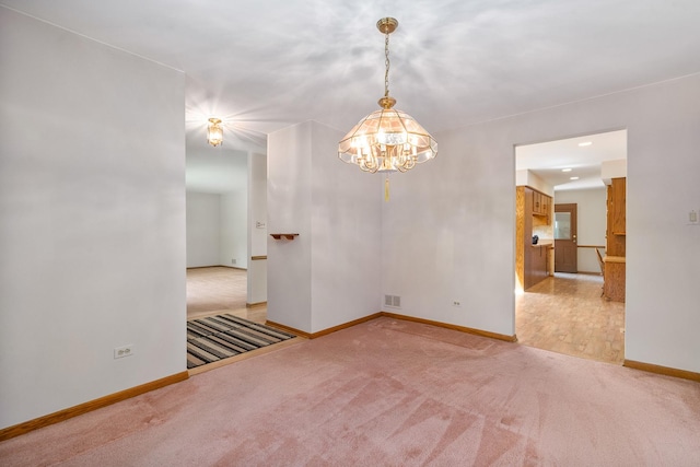 9228 Ridgeland Ave, Oak Lawn, IL 60453 - empty room with carpet flooring and a chandelier