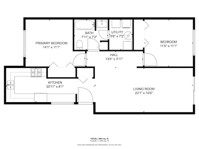 764 Terrace Ct Unit A, Elgin, IL 60120 - floor plan
