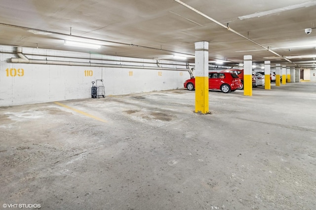 view of parking garage