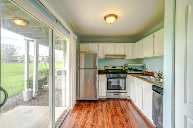109 Gant Cir Unit B, Streamwood, IL 60107 - kitchen with a healthy amount of sunlight, a sink, appliances with stainless steel finishes, and under cabinet range hood