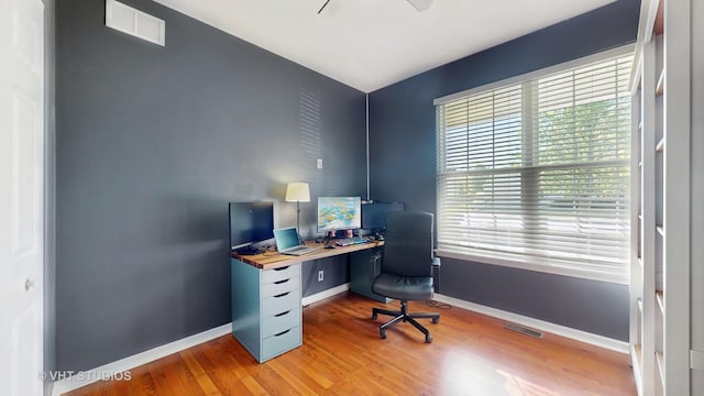 376 Willow Rd, Lakemoor, IL 60051 - office area with light wood-style flooring and baseboards