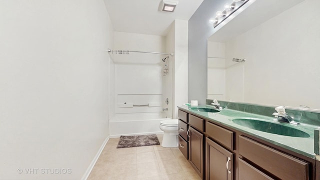 376 Willow Rd, Lakemoor, IL 60051 - bathroom with double vanity, bathtub / shower combination, and tile patterned floors