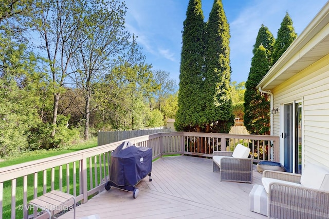 376 Willow Rd, Lakemoor, IL 60051 - wooden terrace featuring a grill and a yard