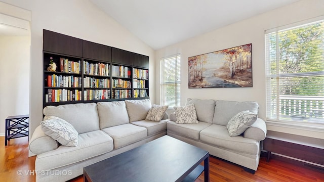 376 Willow Rd, Lakemoor, IL 60051 - living room featuring wood finished floors and vaulted ceiling