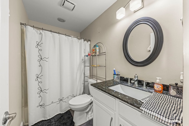 8529 Sawyer Ct, Joliet, IL 60431 - full bath with toilet, vanity, and shower / bath combo with shower curtain