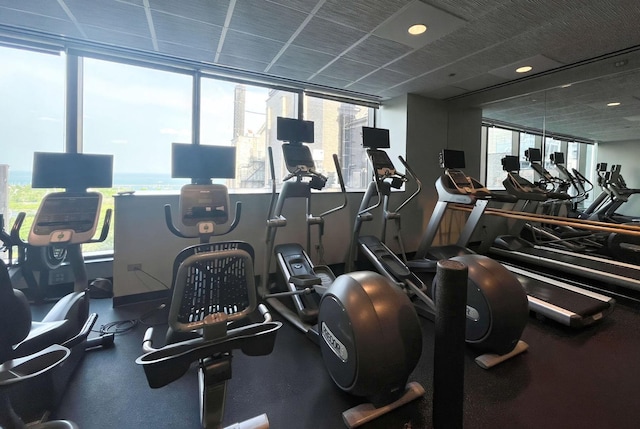 60 E Monroe St Unit 2705, Chicago, IL 60603 - exercise room featuring healthy amount of natural light